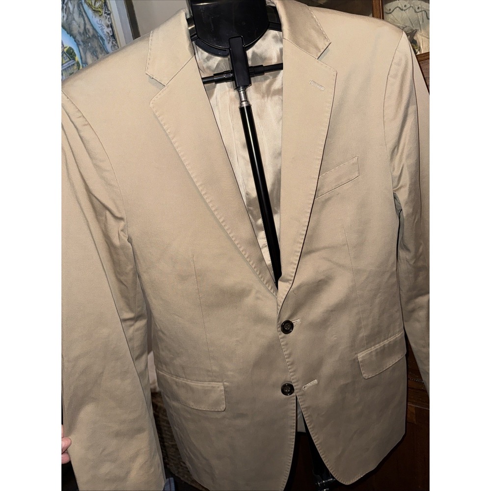 Banana Republic Mens Rapid Movement Slim Fit Chino Blazer Khaki Tan 38S 215379